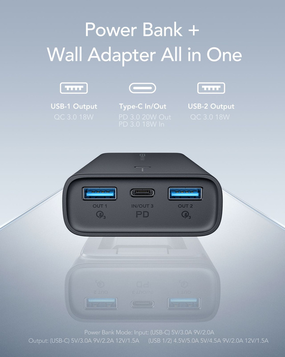 Powerbank Veger ACE100 (W1146) PD QC3.0 20W 10000 mAh czarny