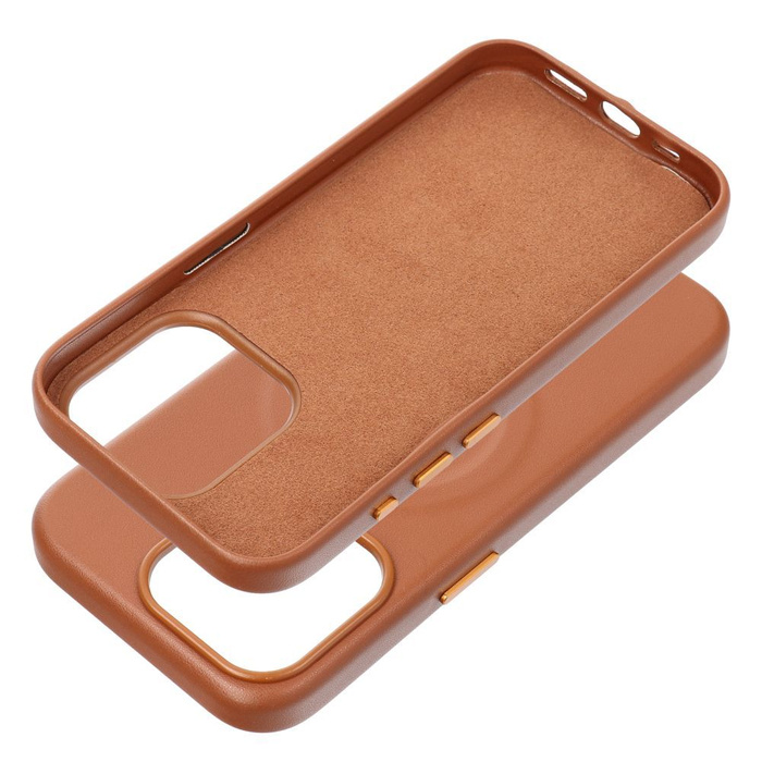 Futerał Roar Leather Mag Case kompatybilny z MagSafe - do iPhone 15 Pro Brązowy
