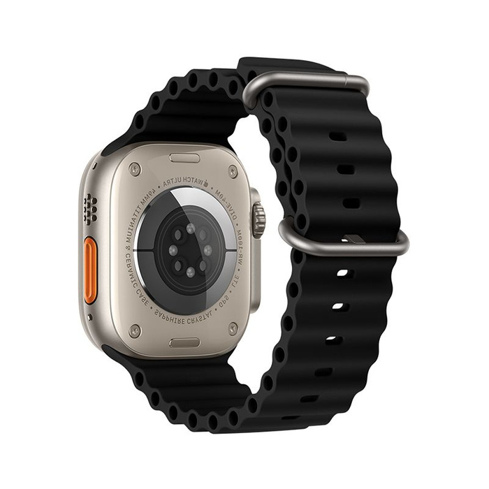 Pasek do Apple Watch Forcell F-Design FA12 dziurki silikon 42 / 44 / 45 / 49 mm czarny