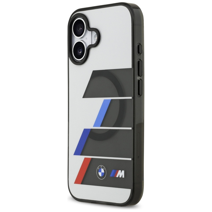 Etui BMW M IML Metal Buttons Tricolor    Lines MagSafe do iPhone 17 antracyt
