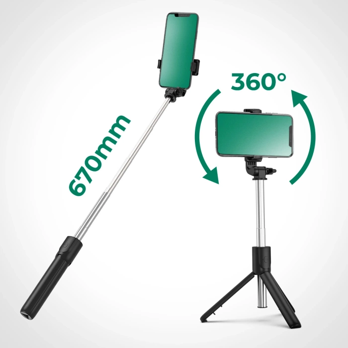 Selfie stick WRY1S telescopic tripod 0.7m for phone - black