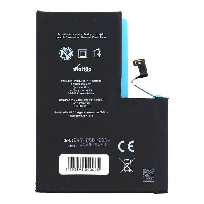 Bateria do iPhone 13 PRO MAX 4352 mAh Blue Star HQ