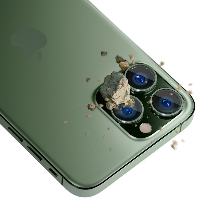 3mk Lens Protection Pro iPhone 13 Pro / 13 Pro Max green/alphine green Protection for camera lens with mounting frame 1pc.