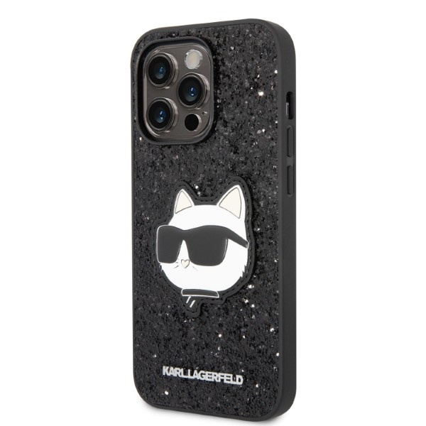 Etui Karl Lagerfeld iPhone 14 Pro 6,1" czarny/black hardcase Glitter Choupette Patch