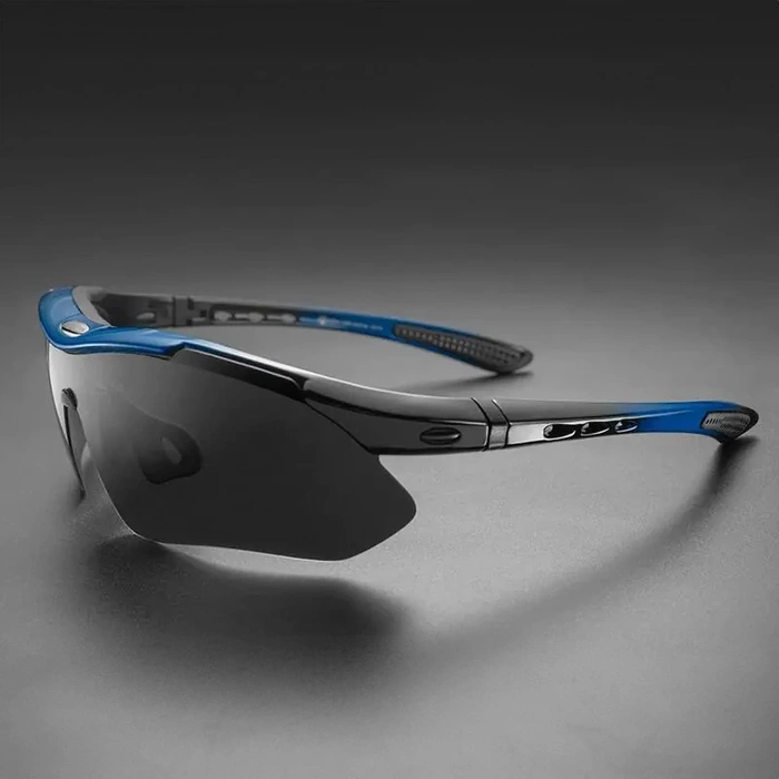 Rockbros 10007 polarizing cycling glasses - black and blue