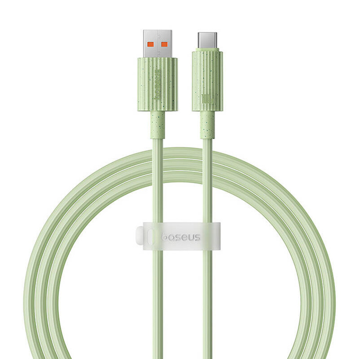 Kabel szybko ładujący Baseus USB do USB-C Habitat Series 100W, 1m (zielony)