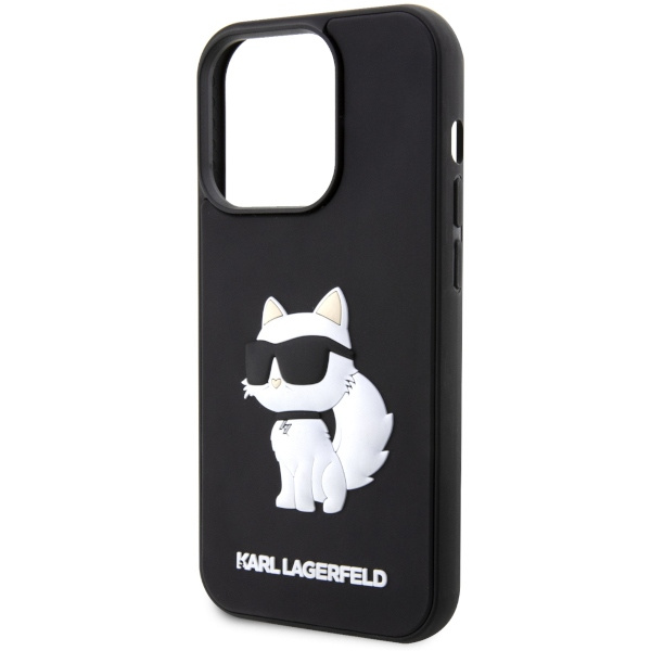 Case Karl Lagerfeld KLHCP14X3DRKHNK iPhone 14 Pro Max 6.7" black/black hardcase Rubber Choupette 3D Case