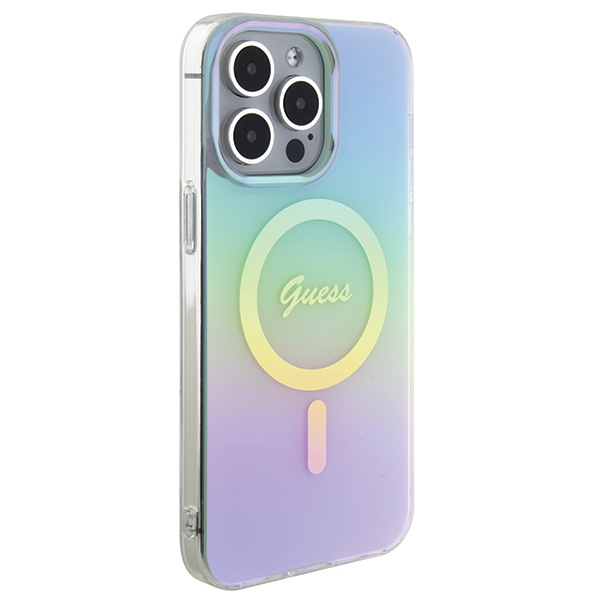 Etui Guess GUHMP15LHITSQ iPhone 15 Pro 6.1" turkusowy/turquoise hardcase IML Iridescent MagSafe Case