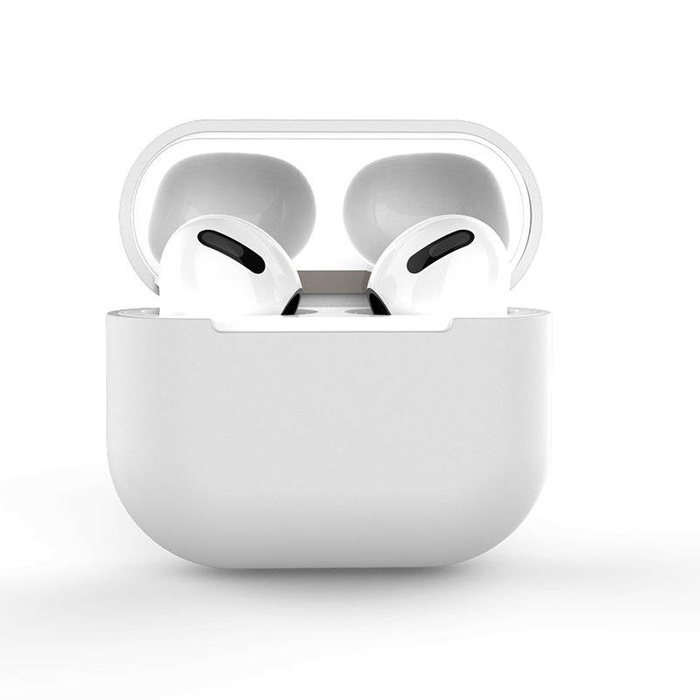 Custodia per AirPods Pro custodia morbida in silicone per cuffie bianca (custodia C)