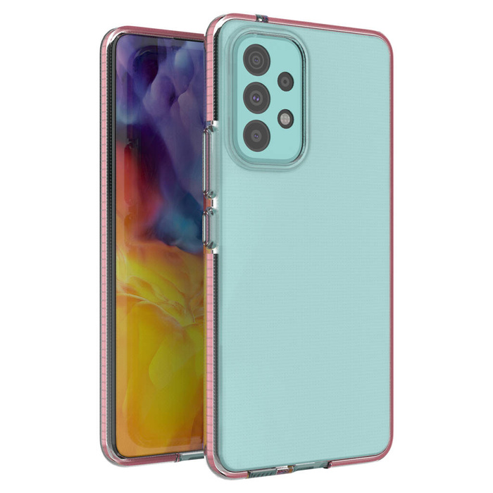 Jarní Case gelový kryt pouzdro s barevným rámečkem pro Samsung Galaxy A73 světle růžový