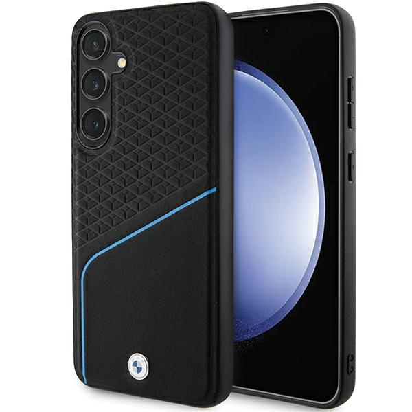 Cover BMW BMHMS24M23RDCLK Samsung Galaxy S24+ S926 nero/nerocase Signature pelle testurizzata e linea MagSafe Case