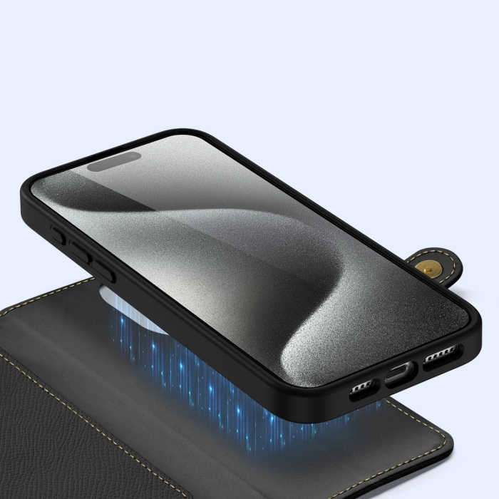 Dux Ducis Lawa Leather Case for iPhone 15 Pro - Black