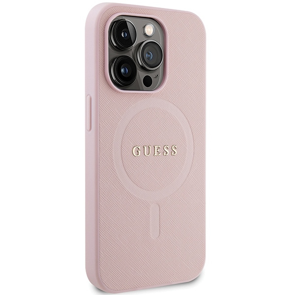 Case Guess GUHMP13XPSAHMCP iPhone 13 Pro Max 6.7" pink/pink hardcase Saffiano MagSafe Case