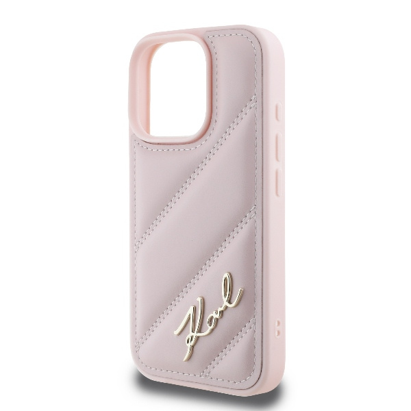 Etui Karl Lagerfeld iPhone 16 Pro 6.3" różowy/pink hardcase Quilted Signature