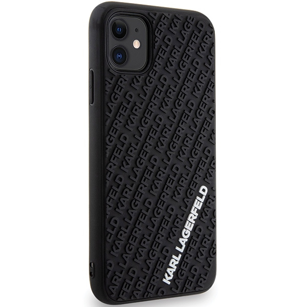 Cover Karl Lagerfeld KLHCN613DMKRLK iPhone 11 / Xr 6.1" nero/nero durocase Gomma 3D Multi Logo Case