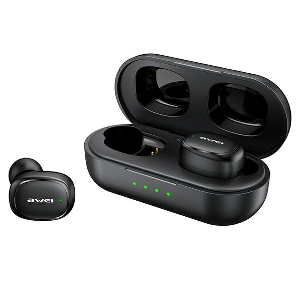 AWEI kopfhörer Bluetooth 5.1 T13 Pro TWS + Dockingstation schwarz/schwarz