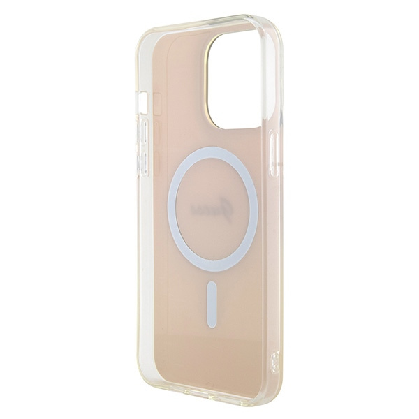 Case Guess GUHMP15XHITSP iPhone 15 Pro Max 6.7" pink/pink hardcase IML Iridescent MagSafe Case