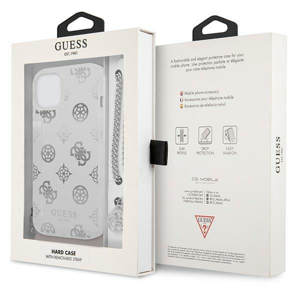 Case GUESS Apple iPhone 13 Mini Peony Chain Collection Silver Hardcase