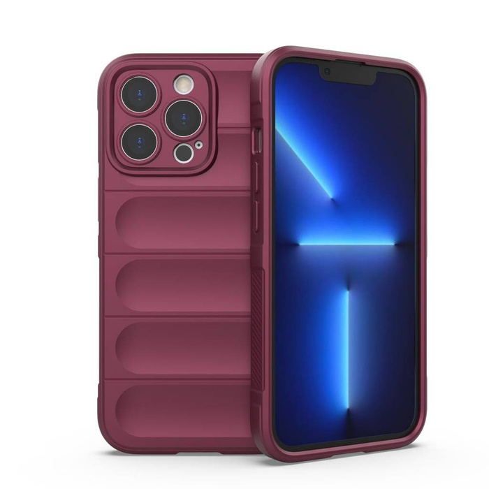 Pouzdro Magic Shield Case pro iPhone 13 Pro Max flexibilní pancéřové pouzdro ve vínové barvě