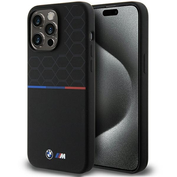 Case Bmw Bmhmp15x22smpk IPhone 15 Pro Max 6.7" Black/black Hardcase M Silicone Pattern MagSafe Case