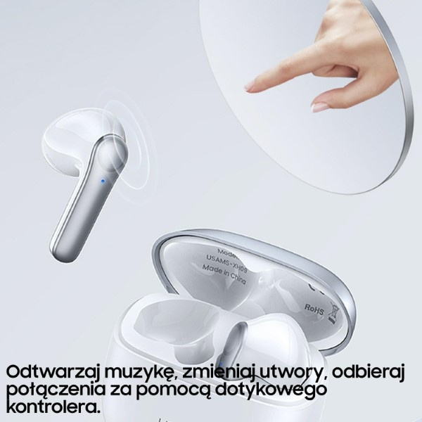 USAMS Sluchátka Bluetooth 5.1 TWS XH Series Duální bezdrátový mikrofon modrý/modrý BHUXH03