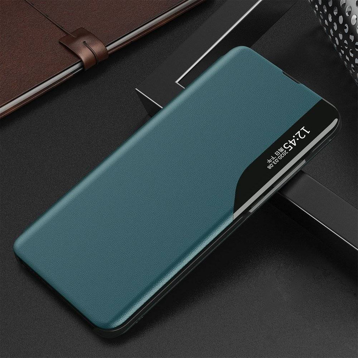 Eco Leather View Case elegantní pouzdro pouzdro s klopou a funkcí stojánku Samsung Galaxy A72 4G zelené