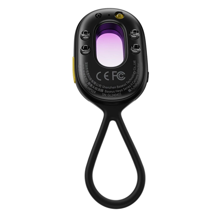 Baseus Heyo Series II Versteckter Kameradetektor mit Alarm und Mini-Taschenlampe + Baseus Simple USB-A - USB-C Kabel - Schwarz
