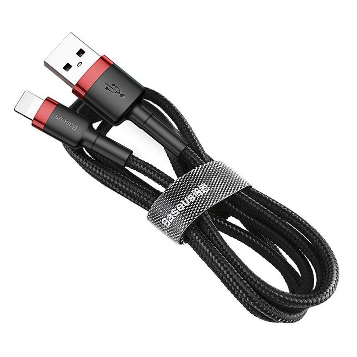 Lightning USB-Kabel BASEUS Cafule 2.4A 1m schwarz/rot