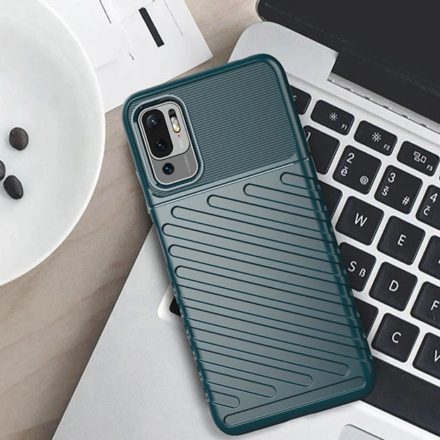 Thunder Case elastyczne pancerne etui pokrowiec Xiaomi Redmi Note 10 5G / Poco M3 Pro niebieski