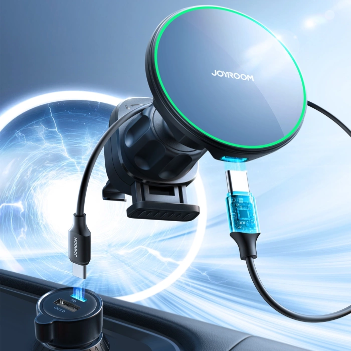 Joyroom JR-ZS412 Halterung mit Qi2 15W Ladegerät, Auto, für Lüftungsschlitze - schwarz