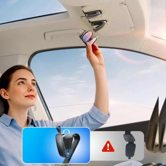 Uchwyt na okulary Joyroom JR-ZS511 na osłonę przeciwsłoneczną klips magnetyczny - czarny