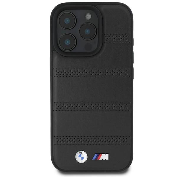 Coque BMW iPhone 16 Pro 6.3" noir/noircase M Perforated And Stitched Line MagSafe