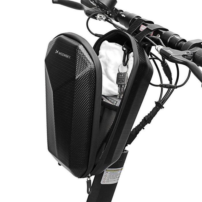 Wozinsky wasserdichte Scooter Lenkertasche 4l Lenkertasche schwarz (WSB2BK)