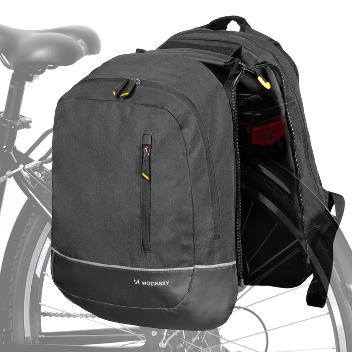Wozinsky bicycle bag double backpack 2in1 30l black (WBB30BK)
