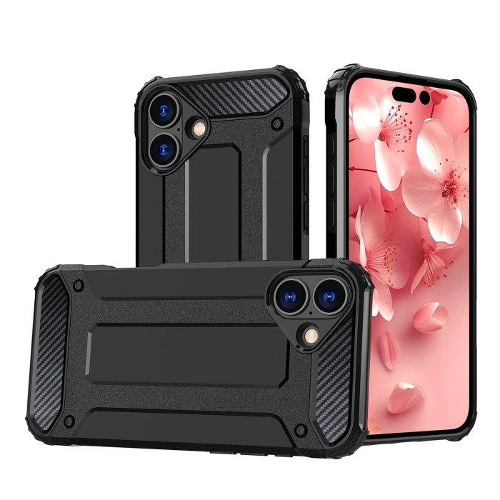 Hybrid Armor Panzerhülle für iPhone 16 Plus – Schwarz