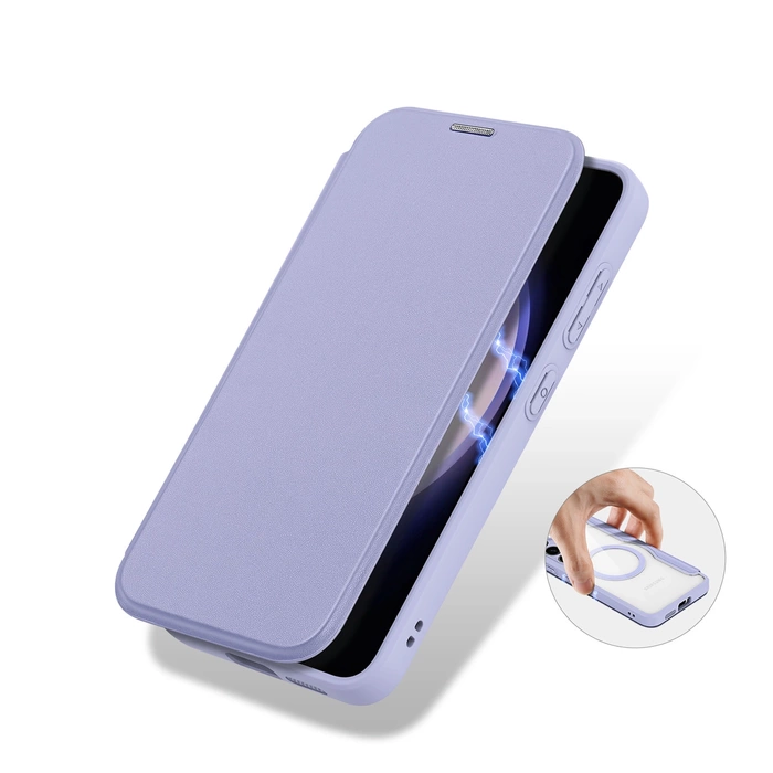 Dux Ducis Skin X Pro case for Samsung S24 with magnetic ring and flap - purple