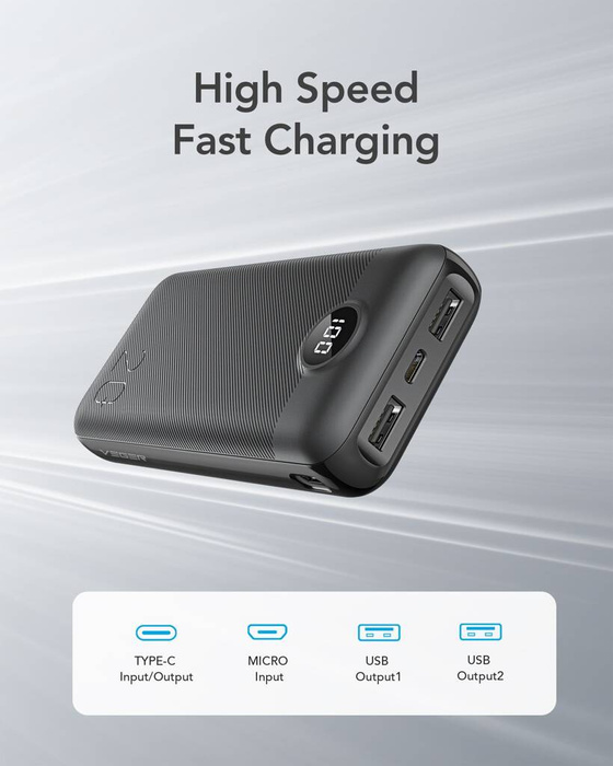 Powerbank Veger L20S (VP2039PD / W2039PD) PD QC3.0 2A 20000 mAh czarny