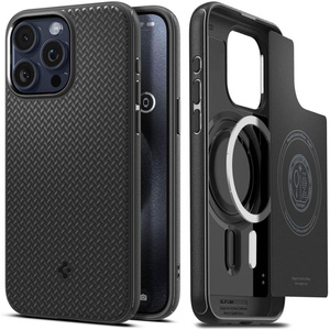 Funda iPhone 15 Pro Max Spigen Mag Armor MagSafe MATTE Negro Case