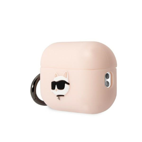 Karl Lagerfeld KLAP2RUNCHP AirPods Pro 2 Abdeckung rosa/rosa Silikon Choupette Kopf 3D
