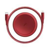 UNIQ câble MFI Halo USB-C-Lightning 18W nylonouveau rétractable 1.2m rouge/carmine red