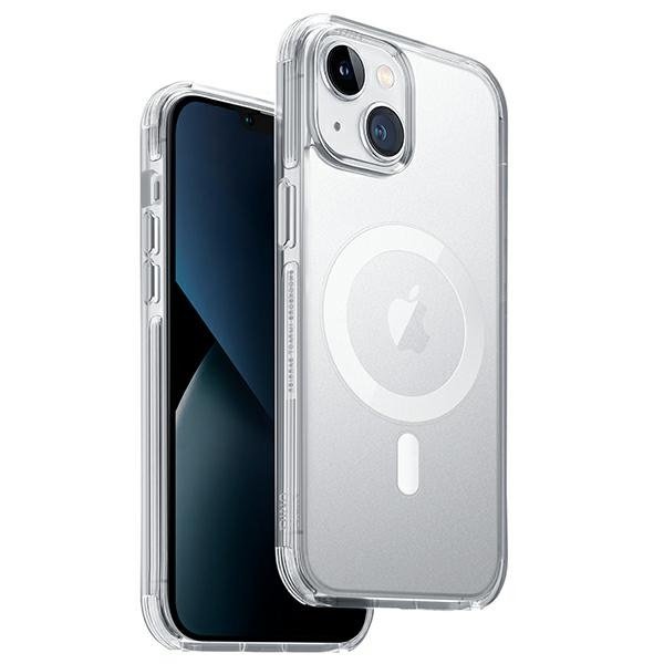 Custodia Uniq Combat iPhone 14 6.1" Magclick Charging trasparente/tortora satinata trasparente