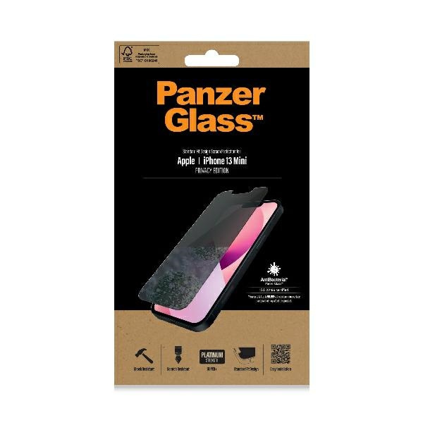 PanzerGlass Standard Super+ iPhone 13 Mini 5.4" Privacy Antibacterial P2741