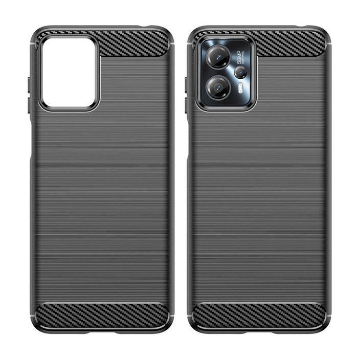 Carbon Case para Motorola Moto G13 funda de silicona flexible de carbono negro