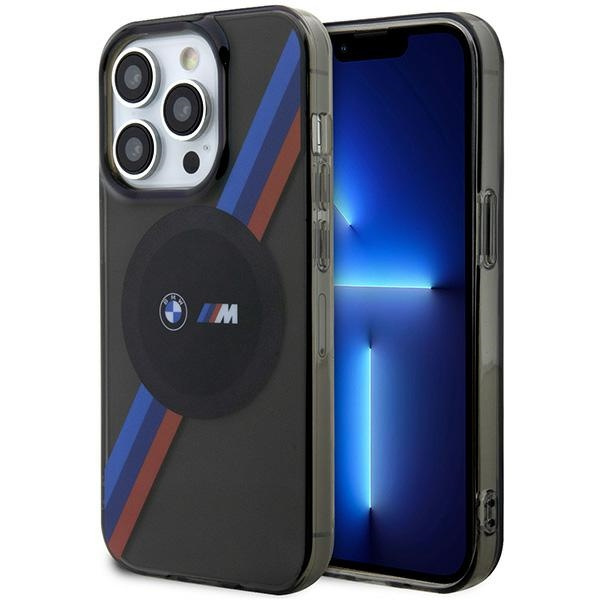 Funda BMW BMHMP14XHDTK iPhone 14 Pro Max 6.7" gris/gris durocase Tricolor Stripes MagSafe