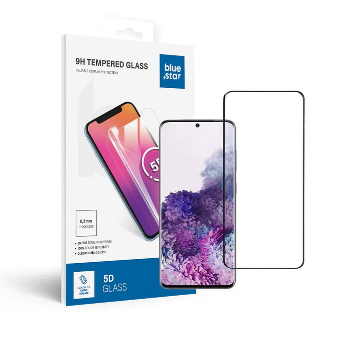 Szkło hartowane do Samsung Galaxy S20 (full glue / case friendly) Blue Star 5D czarne