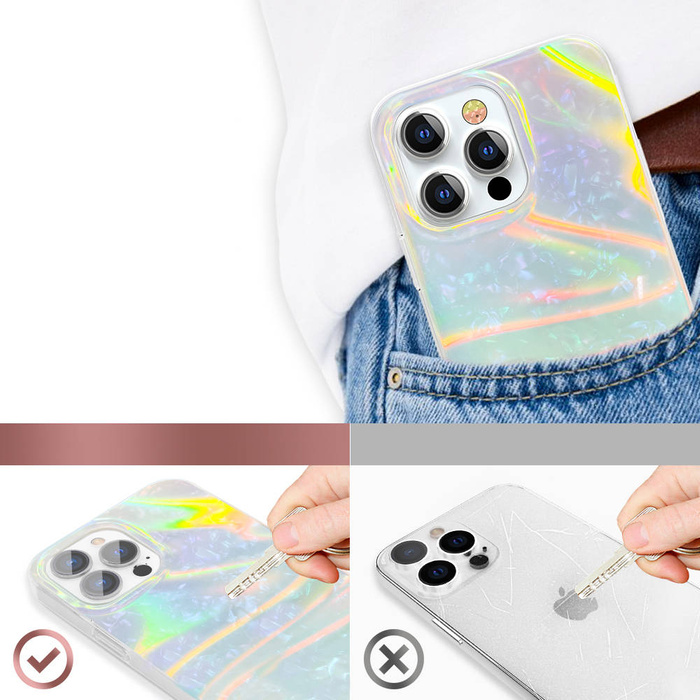 Kingxbar Shell Series luxuriöse elegante Hülle für iPhone 13 Pro Perlmint