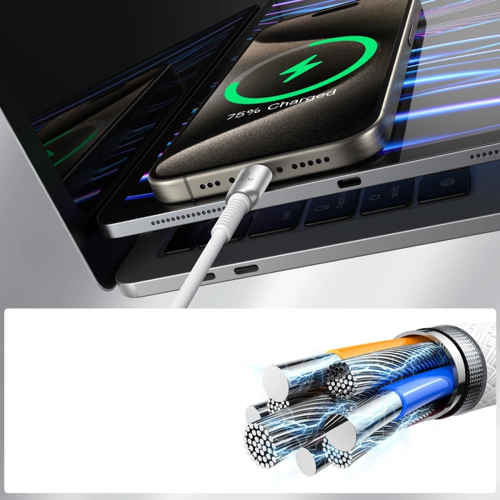 Joyroom S-A51 Cutting-Edge-Serie 60 W USB-C – USB-C-Kabel 1,2 m – Grau