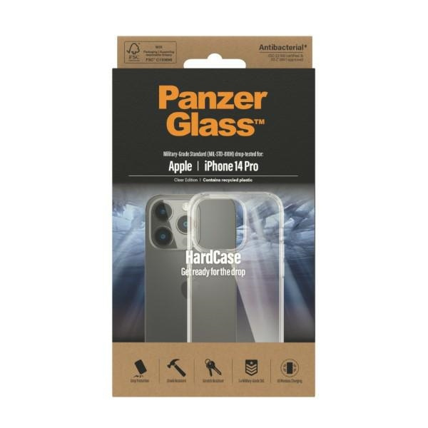 PanzerGlass HardCase iPhone 14 Pro 6.1" Antibacterial Military grade transparent 0402