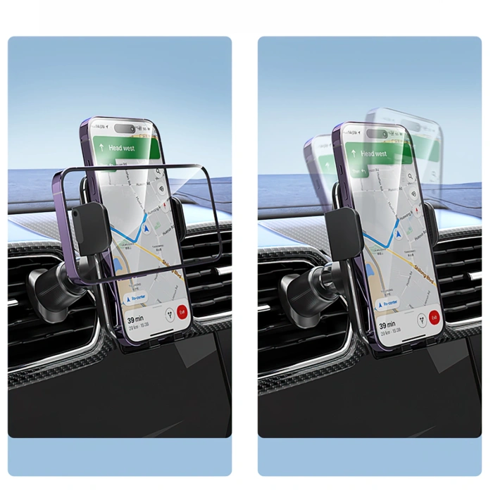 Uchwyt samochodowy Wozinsky WEDZ-3Y8S zaciskowy z ładowarką indukcyjną 15W do telefonu na kratkę nawiewu - czarny