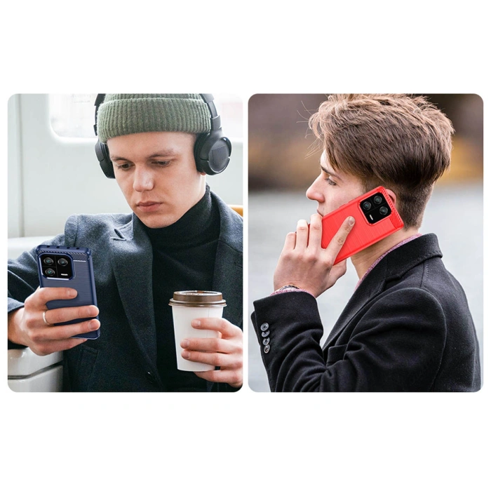 Carbon Case etui do Xiaomi 13 Pro elastyczny silikonowy karbonowy pokrowiec czarne